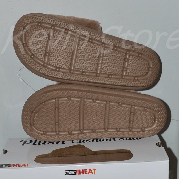 Brown 32 Degrees Plush Lined Unisex Sizing Slide - Picture 4 of 8